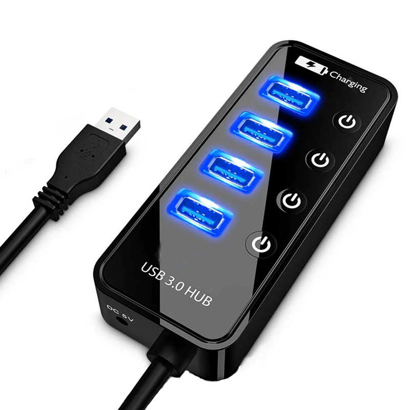 

High Quality USB 3.0 HUB High Speed Support Charging Multipe USB Decice Hub for PC Laptop 7 Ports Extension Adapter HUB USB 3.0