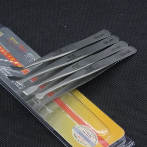 Высокоточный Пинцет VETUS из нержавеющей стали с плоской головкой, большой шпатель с круглой головкой, штамп, вафельные ювелирные изделия, пинцет