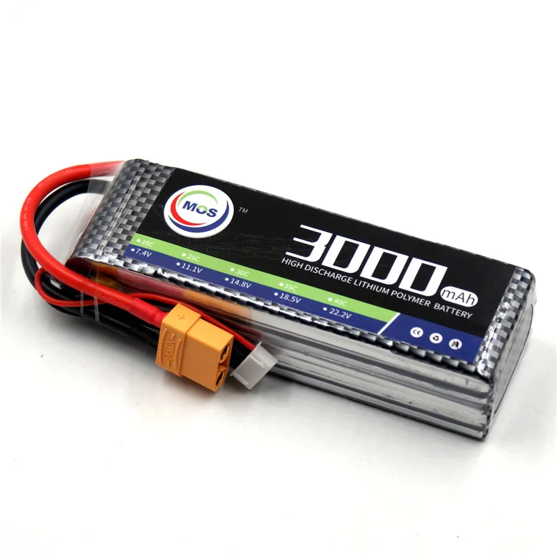 MOS RC Перезаряжаемые LiPo Батарея Мощность 4S 14 8 V 3000 мА/ч 30C 70C для радиоуправляемый