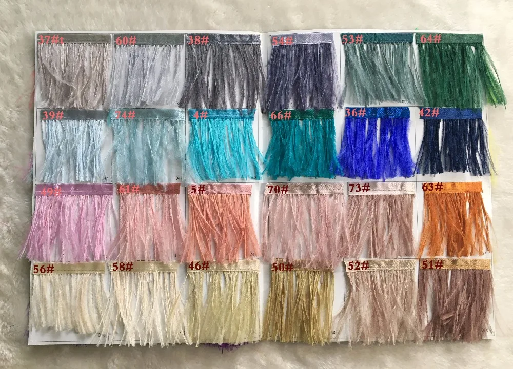 10 м/лот разноцветный длинный Плюмаж из страусиного пера отделка бахромой 15 см