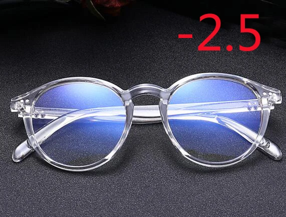 Myopia 250 Модные черные и прозрачные оправы очки для близорукости женские и мужские короткие очки для коррекции зрения-1-1,5-2-2,5-3-3,5-4 - Цвет оправы: Myopia 250
