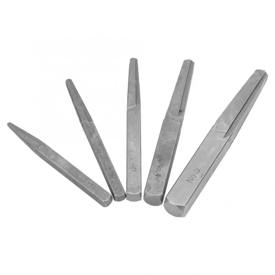 5pcs Screw Extractor Broken Damaged Bolt Easy Out Removal Tool Square Type Carbon Steel for Studs Bolts Household Electrician |