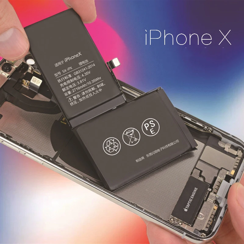 Замена телефон Батарея для Apple IPhone X 10 Настоящее Ёмкость 2716 mAh мобильный батарея
