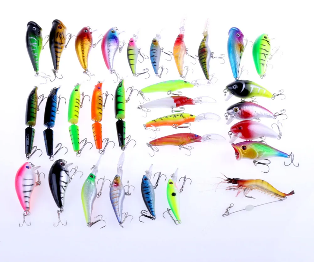 

30Pcs Mixed Floating Minnow Fishing Lure Laser Hard Artificial Bait 3D Eyes Fishing Wobblers Crankbait Minnow Fishing Tackle