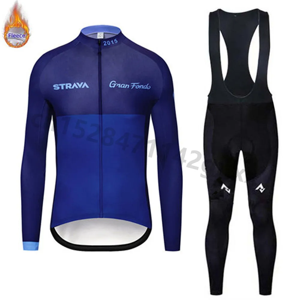STRAVA велосипедная майка мужская pro team зимний теплый флисовый комплект с длинным рукавом MTB велосипедная Одежда Майо Ropa Ciclismo Hombre - Цвет: 4