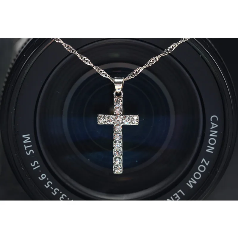 x307 Collier New Fashion Silver Plated Cross Necklaces &amp Pendants for Women men Accessories Jewelry gift in Wholesale | Украшения и