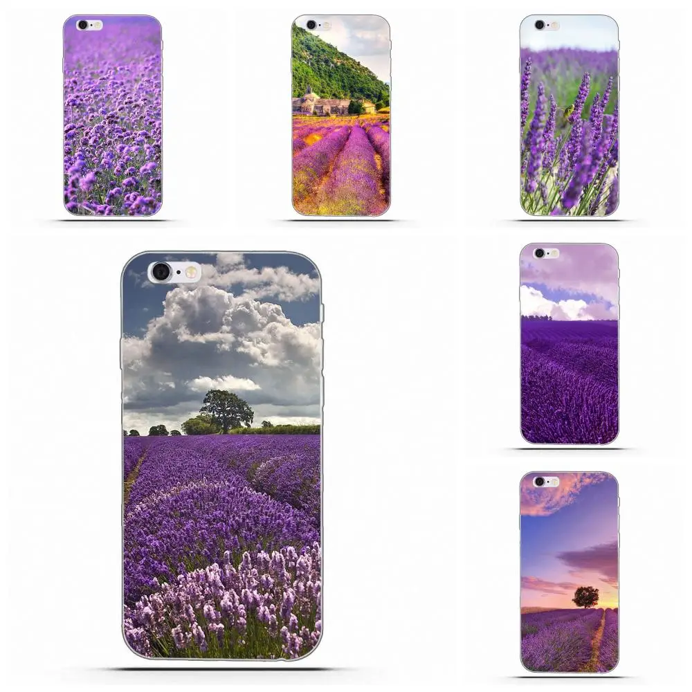 Вексоэк ТПУ Кожа Рисунок Прованс Лавандовый Фиолетовый Цветок Для LG G2 G3 мини Спирит G4 G5 G6 К4 К7 К8 К10 2017 V10 V20 V30 на.