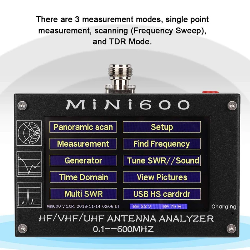 Мини анализатор частоты HF/VHF/UHF с сенсорным ЖК экраном 4 3 0 1 МГц|Рации| |