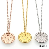 jsbao top quality stainless steel chain necklace with button pendant necklace for women fashion jewelry girlfriend gift