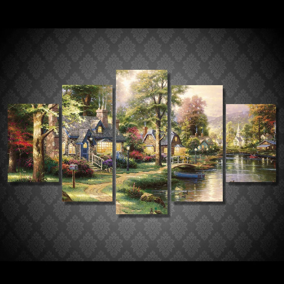 

5Planes,Full Round 5D DIY Diamond Painting Fairy tale village,3d,Diamond Embroidery Cross Stitch,Mosaic,stickers,Christmas,art