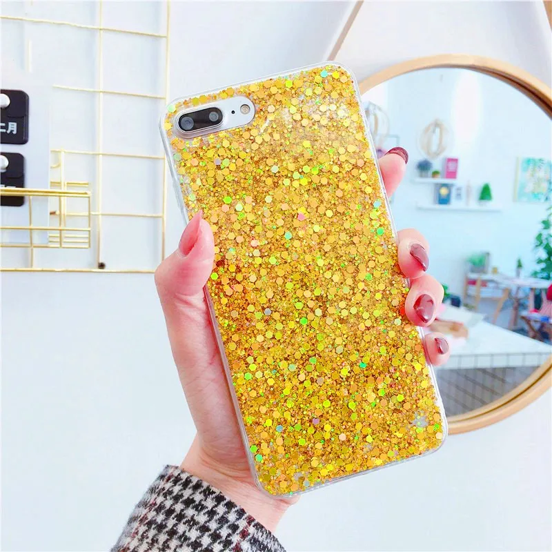 Bling Powder Case For iPhone X Glitter Wave Point Soft Silicon TPU Phone Cases Back Cover Coque iPhoneX 8 7 6 6s Plus |