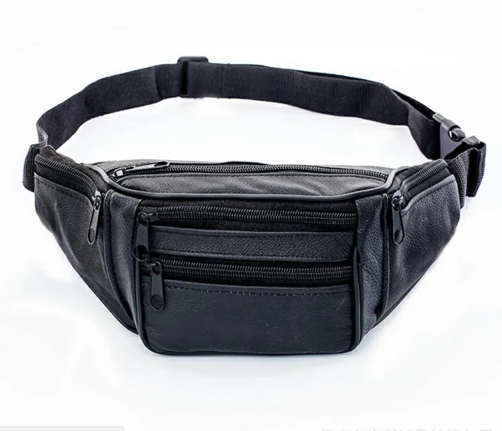

2019 New Hot Style Men Leather Casual Fanny Pack Waist Belt Bag Purse Hip Pouch Travel Sports Waist Packs