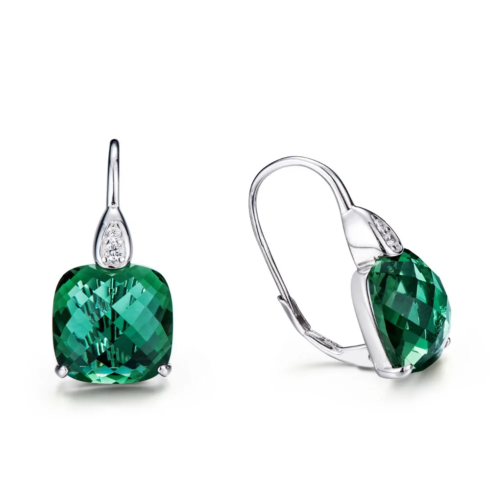 

L&P Silver 925 Earrings for Women Fashion Green Crystal Smoky Quartz Earrings Silver Jewelry Female Natural Stone Jewelry