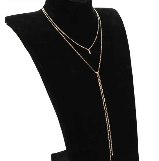 Простой: золото серебро цветные цепочки колье длинные бусы кисточки чокер