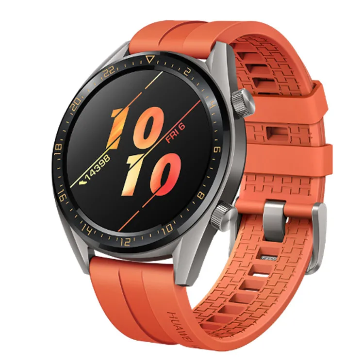 Оранжевый Huawei Watch GT Смарт часы gps ГЛОНАСС NFC 14 дней Срок службы батареи Водонепроницаемый AMOLED экран открытый Пульс Спорт для Android - Цвет: Оранжевый