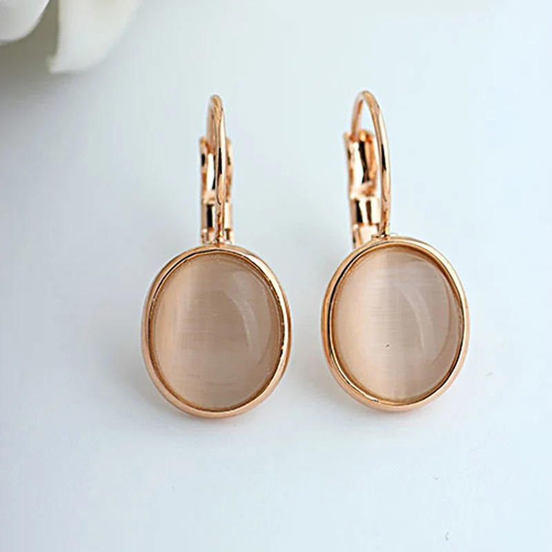 Moonrocy Модные Серьги Jewelry Мода розовое золото Цвет Австрийский Кристалл Опал Серьги Свадьба для Для женщин подарок