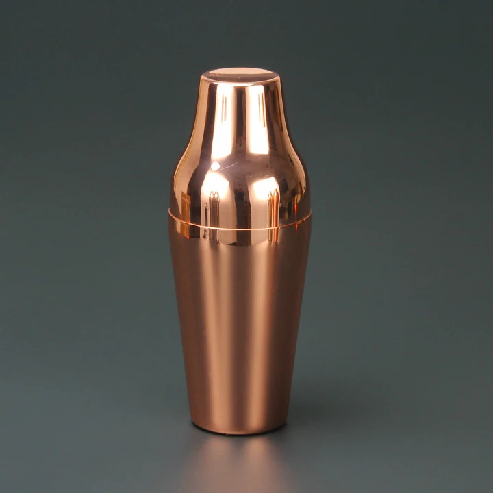 copper plated 600 мл французский шейкер из нержавеющей стали, классический и элегантный барный шейкер для коктейлей бармен, барный инструмент - Цвет: copper plated