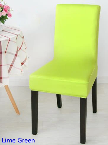 

Lime Green Colour Spandex Lycra Chair Cover Fit For Square Back Home Chairs Wedding Party Home Dinner Decoration Half Cover