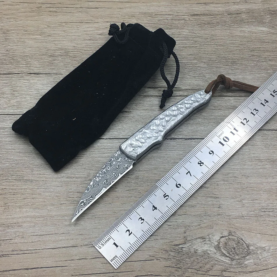 

Handmade Damascus steel blade Pocket Folding Knife carved Handle utility knife silversmith gift knife