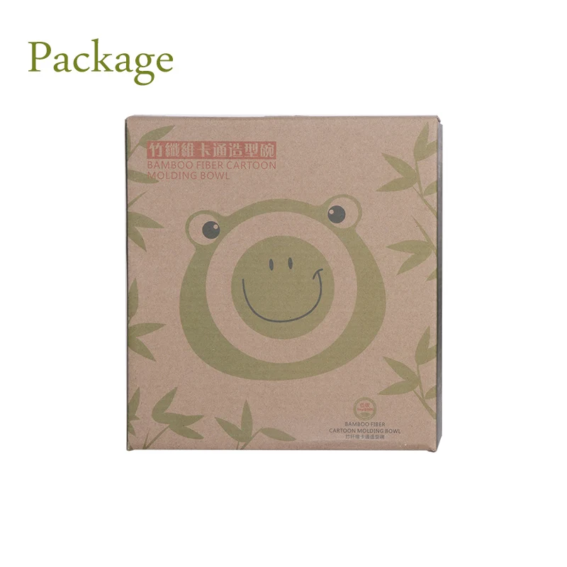 Qshare Bamboo Baby для кормления плиты чаша из волокна милые дети мультфильм блюда посуда для Портативный детская тарелка посуда - Цвет: Package