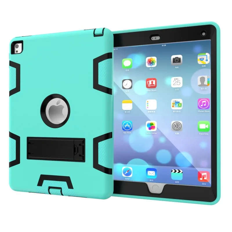 2 in 1 Double Color Shockproof Heavy Duty Rubber Armor Cover Case for Apple iPad Air 6 9.7 Coque Capa Funda+Film+Pen | Компьютеры и