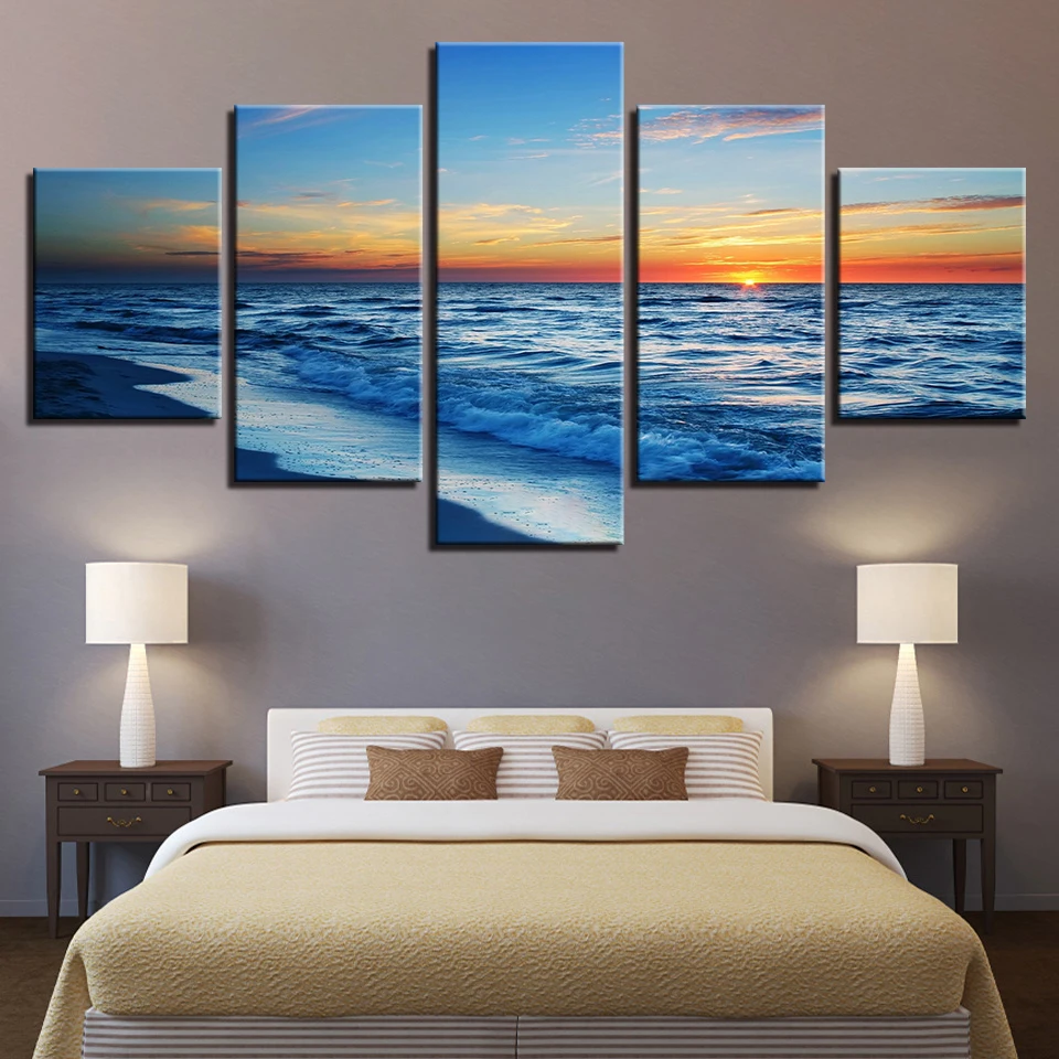 Пейзаж море пляж океан восход маяк тропический 5 шт. настенные фотографии для