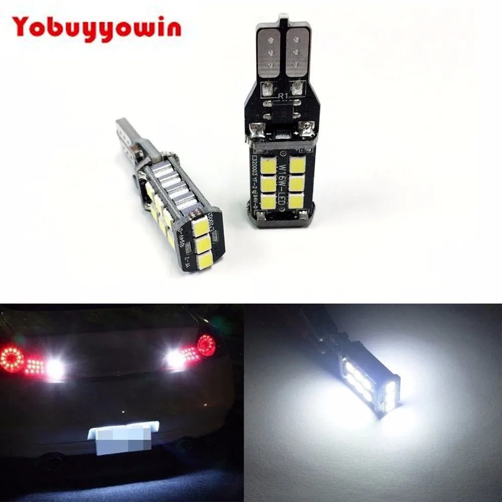 

2pcs T15 921 SMD 2835 LED Bulbs Bright White 9-30V 800LM Back Up Reverse Light w/Canbus For Car Lighting Source