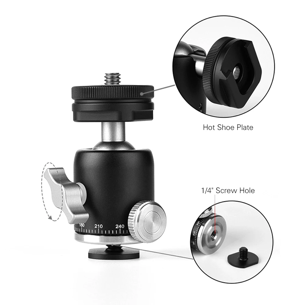 Многофункциональная алюминиевая мини-шаровая Головка 360 градусов панорамная