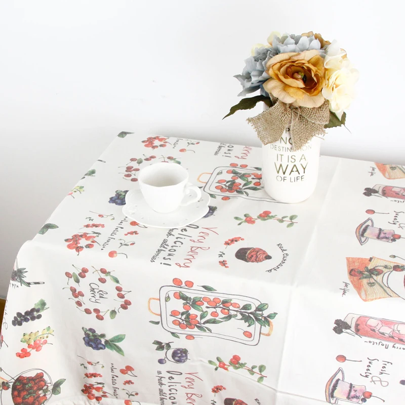 7Size Korean Style Washable Rectangle Colorful Fruit Print Table Cloth Cotton Linen Tablecloth Dining Cover Kitchen Decor | Дом и сад