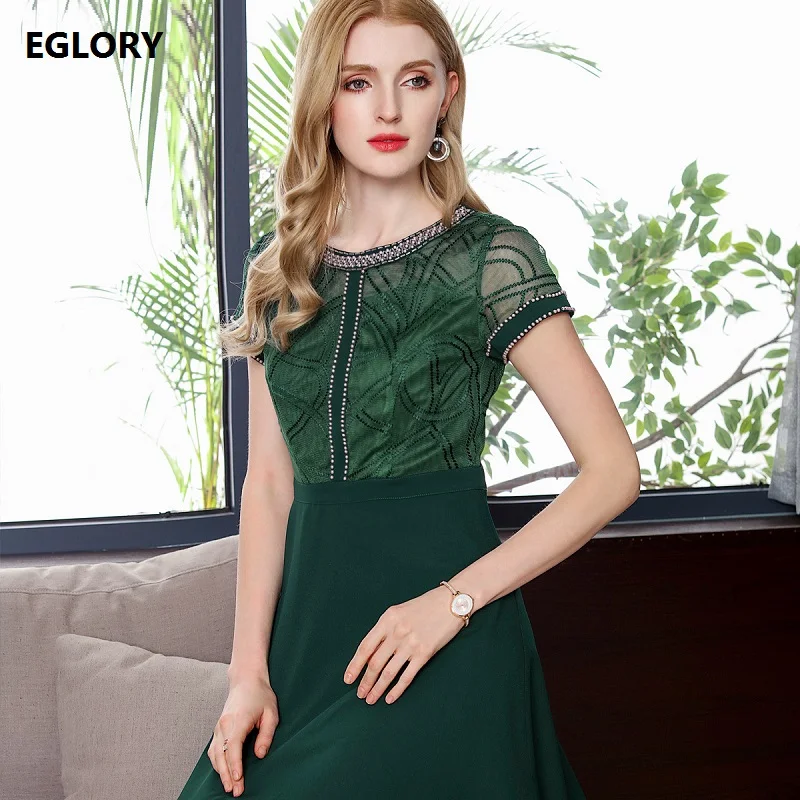Для женщин ручной работы Бисер сетки платье с вышивкой высокое качество женские
