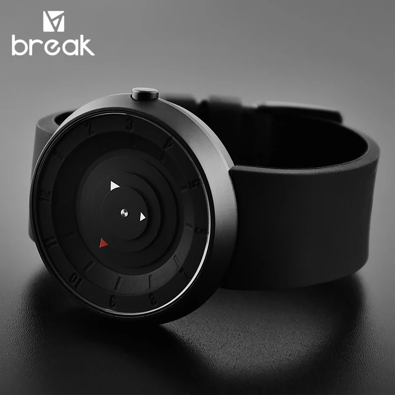 Брейк круглый дизайнерские часы Для мужчин женщин Повседневное модные унисекс