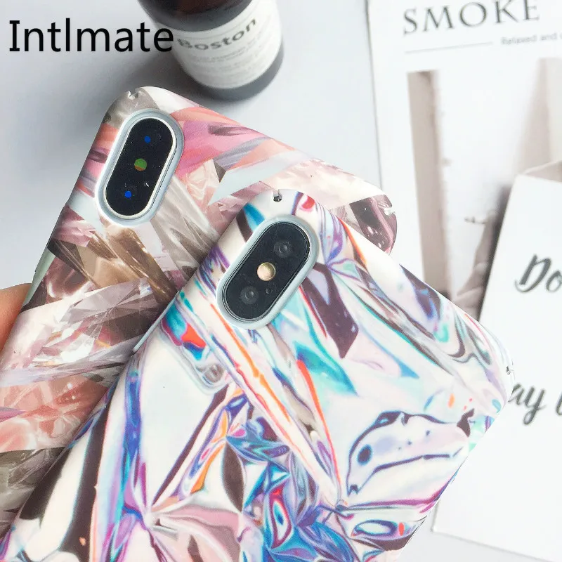 INTLMATE Fashion Case For IPhone 6 6S 7 8 SE X Plus Cover Marble Patterned Silicone S 5S 5 Phone Bag |