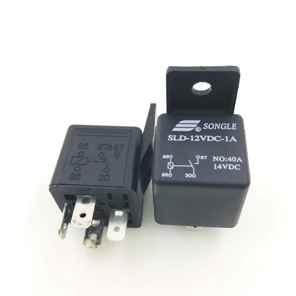 10 шт. DC12V 24V 40A черный реле 4 PIN прочный автомобильный Грузовик Лодка реле SLD-12VDC-1A SLD-24VDC-1A нормально разомкнутый реле