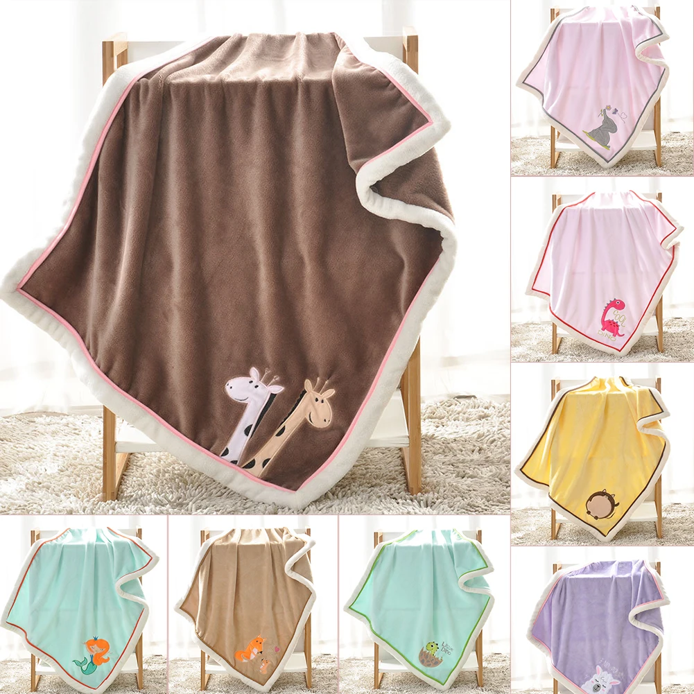 Newborn Toddlers Wrap Warm Blanket Infant Baby Girls Boys Soft Knitting Flannel Bedding Sleeping Swaddle Kids Blankets 75x100cm | Мать и