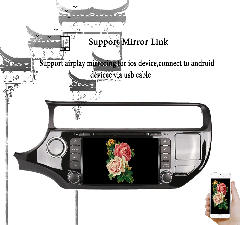 8 &quotIPS HD 1024*600 Android 9 0 4 + 64 Core автомобильный dvd Видео Медиа экран GPS ГЛОНАСС для KIA RIO K3