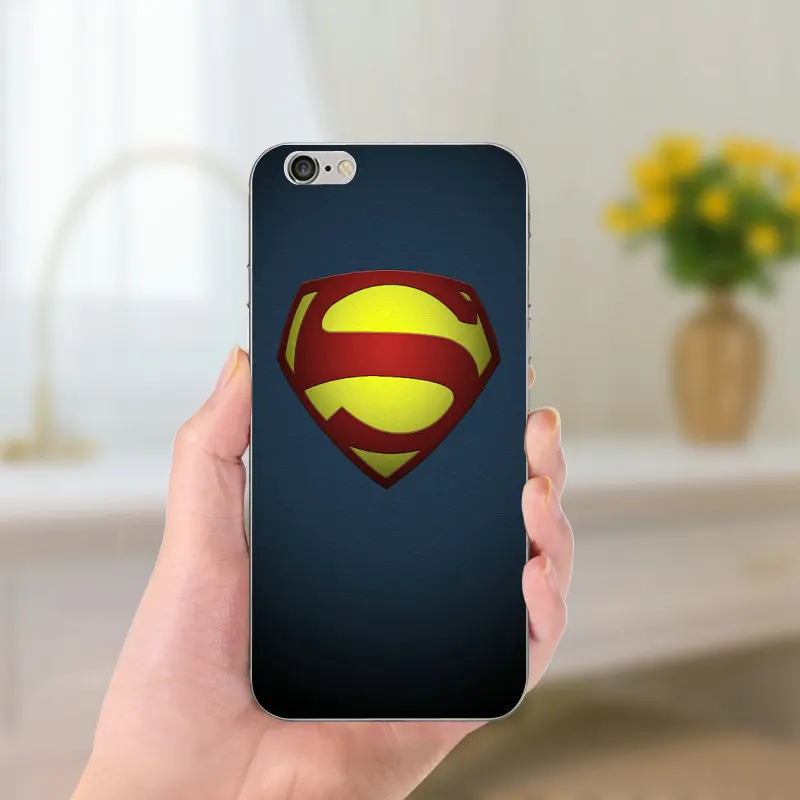 Мягкий силиконовый чехол из ТПУ с логотипом Супермена для iPhone 8 7 6 S Plus X 5 5S SE 5C 4 Shell