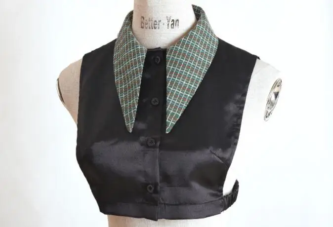 Съемные поддельные воротники зимняя женская синяя полосатая рубашка