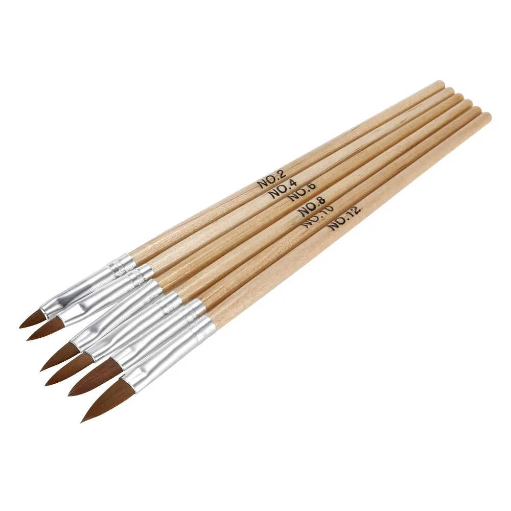 6 Размеры Дизайн ногтей Wood Tip Top Кристалл Расчёски для волос комплект