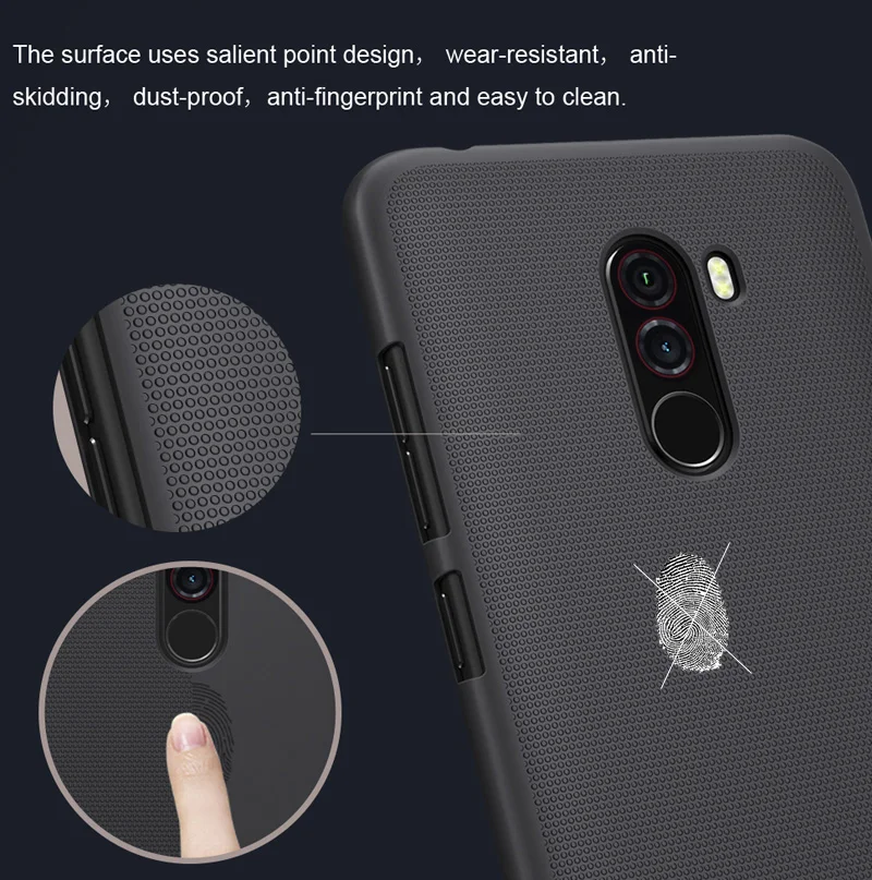 Матовый чехол NILLKIN для Xiaomi Pocophone F1 Poco жесткий Пластик чехла задней панели |