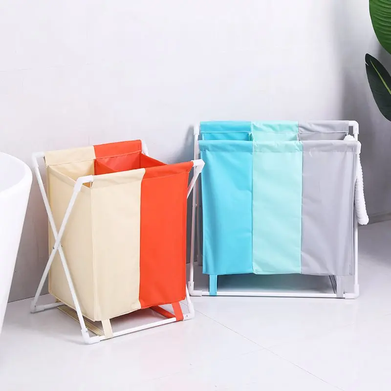 

foldable dirty laundry basket organizer collapsible three grid home laundry hamper sorter waterproof laundry basket large