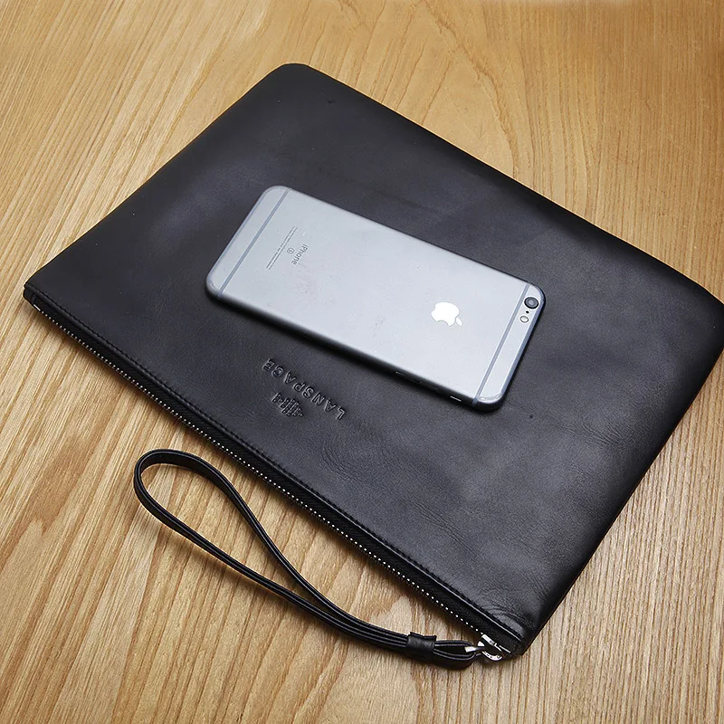 LANSPACE кожаная мужская сумка брендовые кошельки держатели модная для ipad|brands leather man