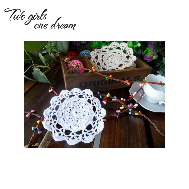 Handmade Crochet DIY Placemat Round Hotel Dinner Decor Coaster Flower Clothes Accessory 13CM Table Doily Wedding Gift 30pcs/lot | Дом и сад