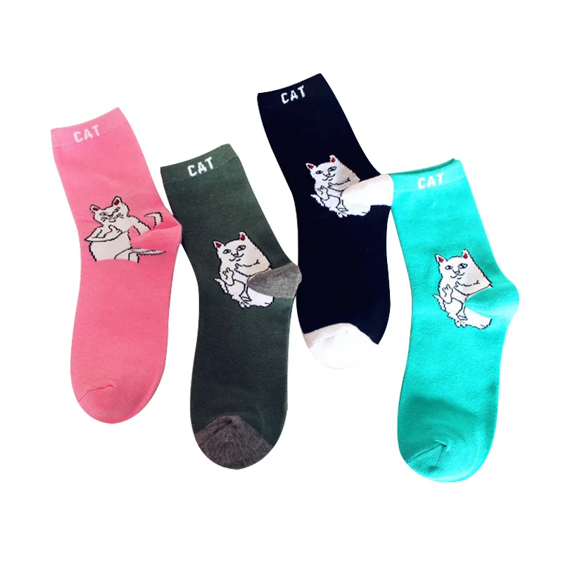 2018 новые брендовые элегантные креативные женские носки с котом Kawaii хлопковые