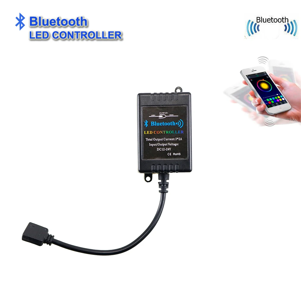 

Bluetooth Wireless LED RGB Controller DC12V IOS/Android Music Time Bluetooth 4.0 Controller For 6A 3*2A 5050/3528 RGB Led Strip