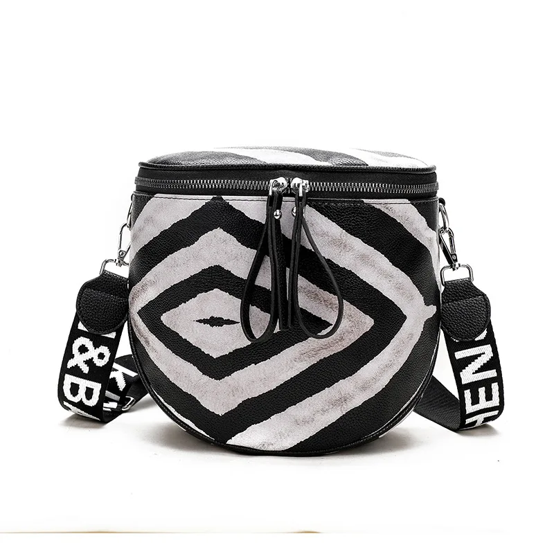 Zebra stripes Новая роскошная седельная сумка, женская кожаная сумка с граффити, женские ручные сумки, сумки через плечо для женщин, сумка через плечо, леопардовая сумка W238 - Цвет: Zebra stripes