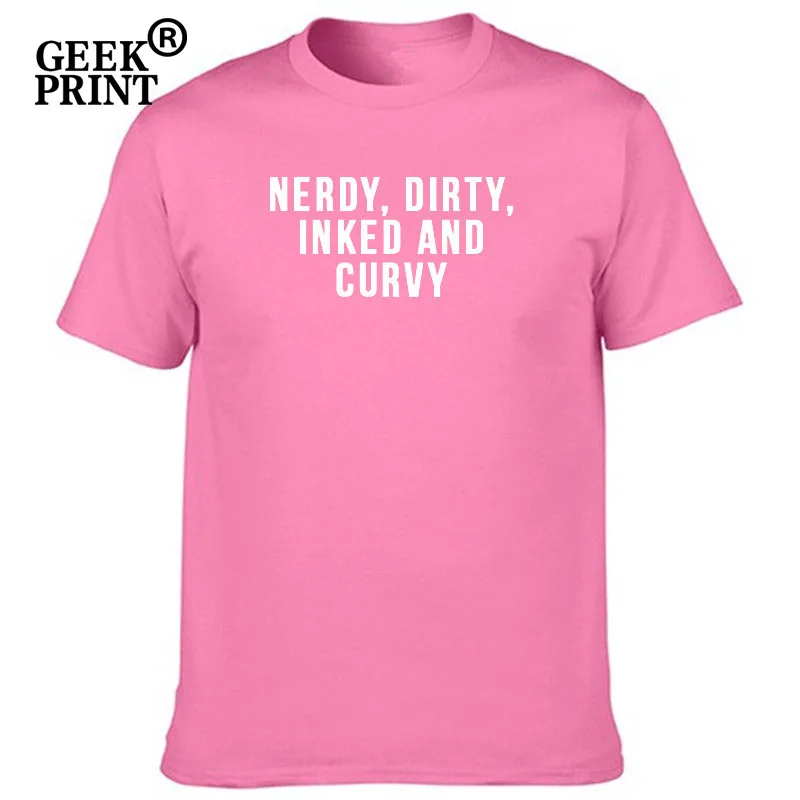 Женские топы женские футболки с принтом NERDY DIRTY INKED и CURVY модные татуировками для