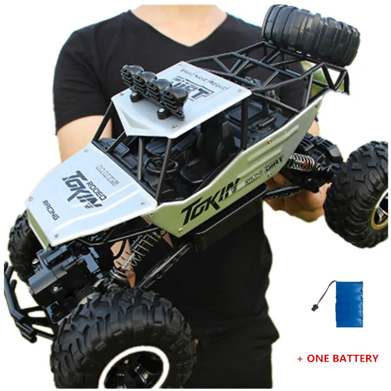 37 см Радиоуправляемая машина 1/12 4WD 4x4 водительский автомобиль Двойной Мотор привод Bigfoot автомобиль пульт дистанционного управления модель автомобиля внедорожник игрушка - Цвет: 37Silverone battery