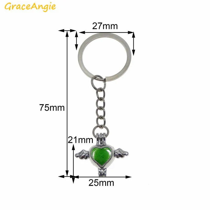 GraceAngie 1 шт. ажурное сердце с крылом медальон жемчужный бисер Клетка подвеска