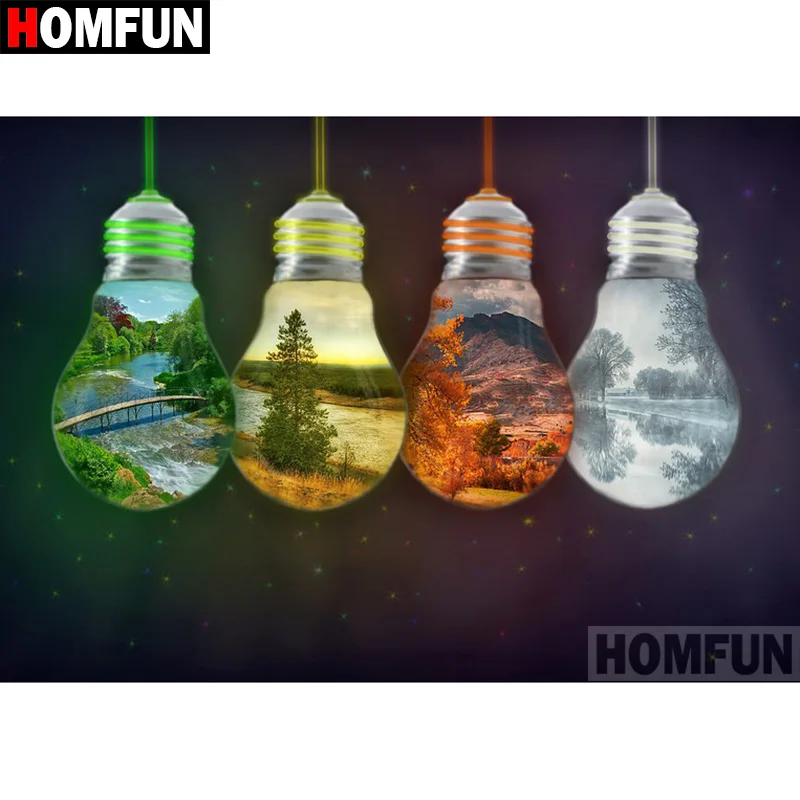 Алмазная 5D Вышивка HOMFUN A07762 Набор для творчества вышивка крестиком Four seasons