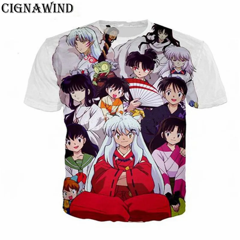 Классическая футболка с 3D принтом аниме Inuyasha Мужская/женская в стиле хип хоп